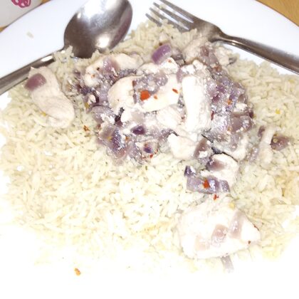 Chinese salt and chilli chicken and rice
