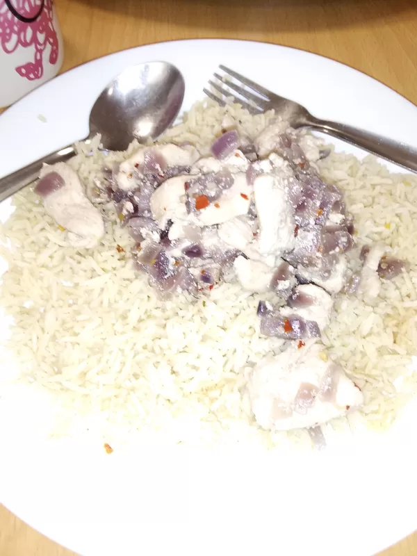 Chinese salt and chilli chicken and rice